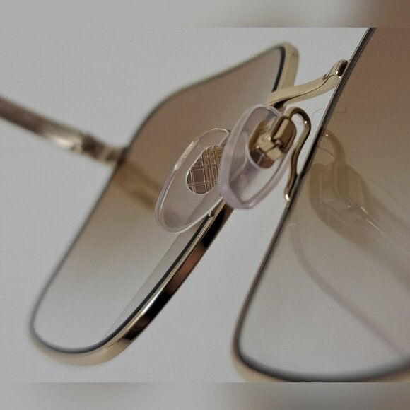 Burberry Sunglasses Gold Brown Gradient Oversized Square Check B3119 58-17-140 - Picture 13 of 14